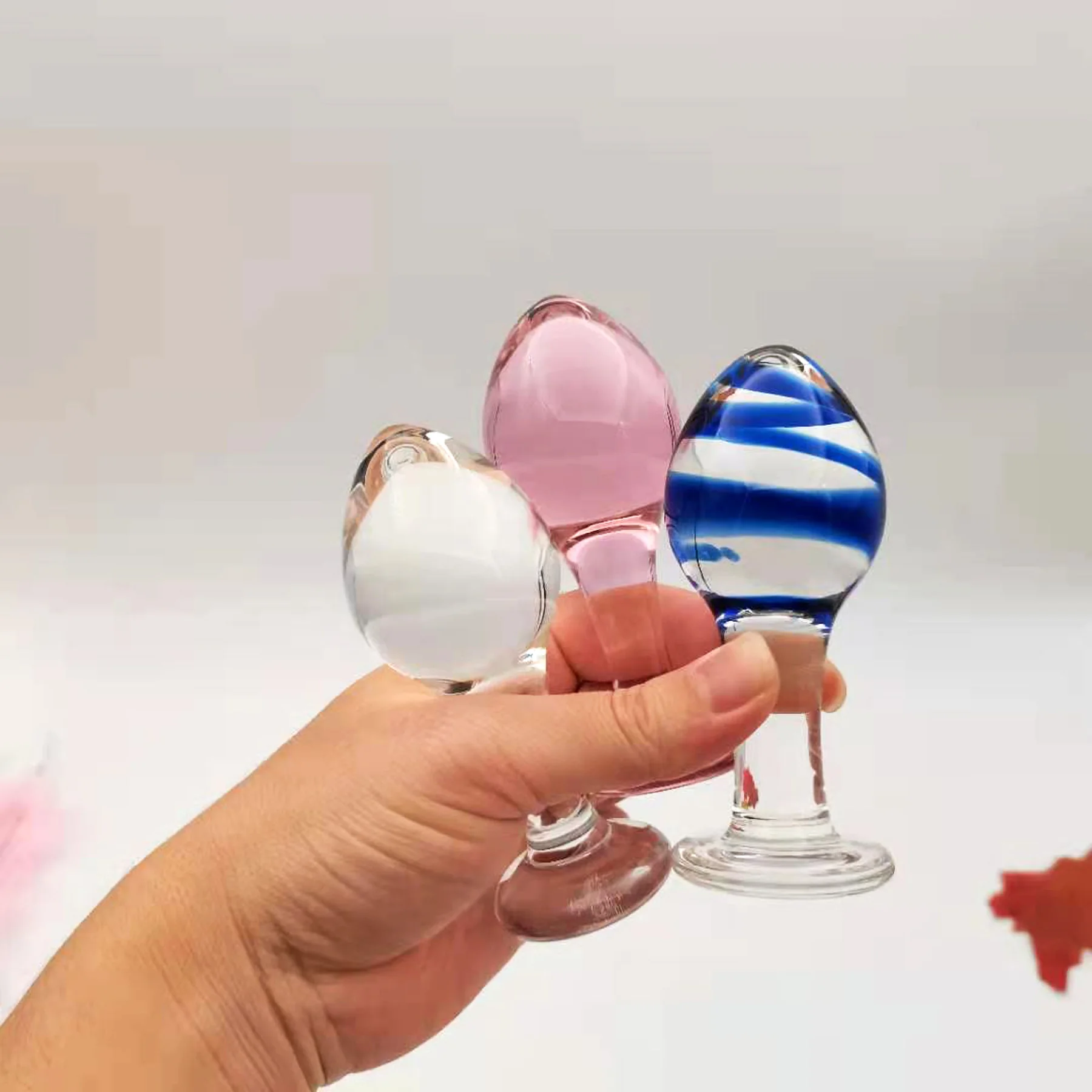 Анальная пробка из стекла Pyrex стеклянная для пениса эротические игрушки анальный