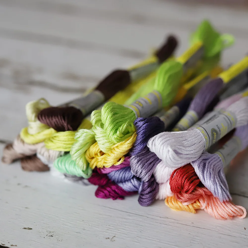 Мулине хлопковое двойное мерсеризованное 35 цветов нитки для вышивания крестиком