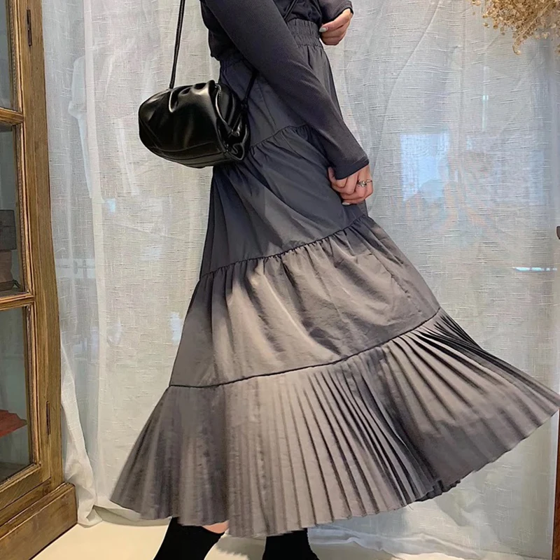 Женская Нерегулярная плиссированная юбка TIGENA длинная с высокой талией для