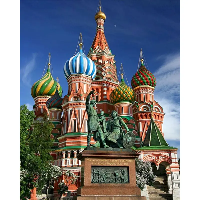 

Paint By Numbers For Adults Moscow Decoration Modern 60x75cm Photo Frames On Canvas Handmade Gatyztory Diy Kit