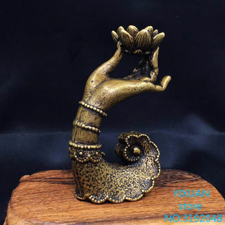 Античная Будда из чистой меди ручная гуанинь Лотос Ароматизированная настольная