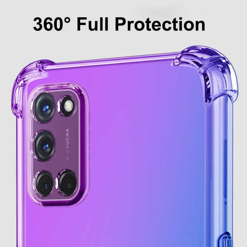 gradient soft tpu cover phone case for oppo a8 a9 a12 a15 a32 a54 a74 a94 oppo f17 f17 pro f19 pro f19 pro plus funda free global shipping