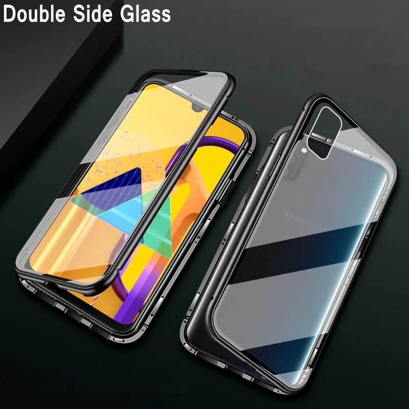 

Magnetic Case For Samsung Galaxy A41 A21s A31 A11 A21 A51 A70 A50 S20 Ultra S10 Plus A71 Double Side Tempered Glass Metal Cover