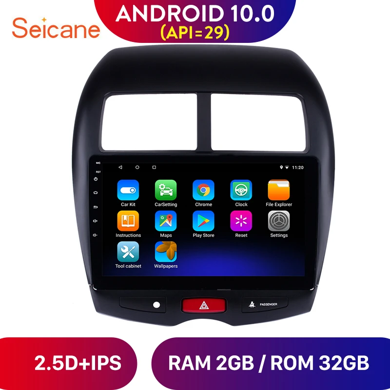Seicane 10 1 дюймов Android 0 Автомобильный GPS радиоприемник 4 ядра для 2010 2011 2012 2015 Mitsubishi ASX