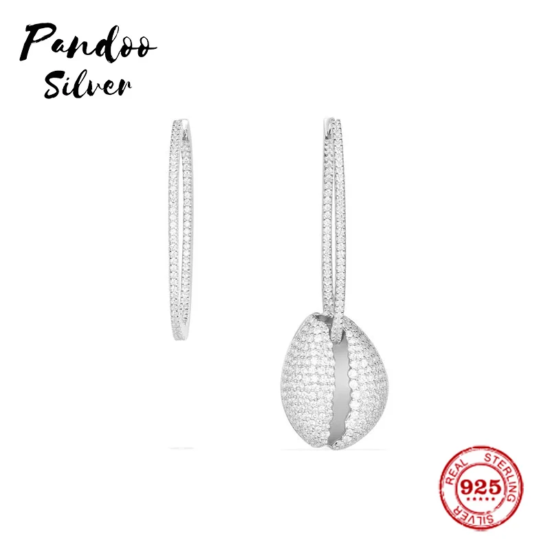 Модные очаровательные серьги из стерлингового серебра с копией 1:1 асимметричные