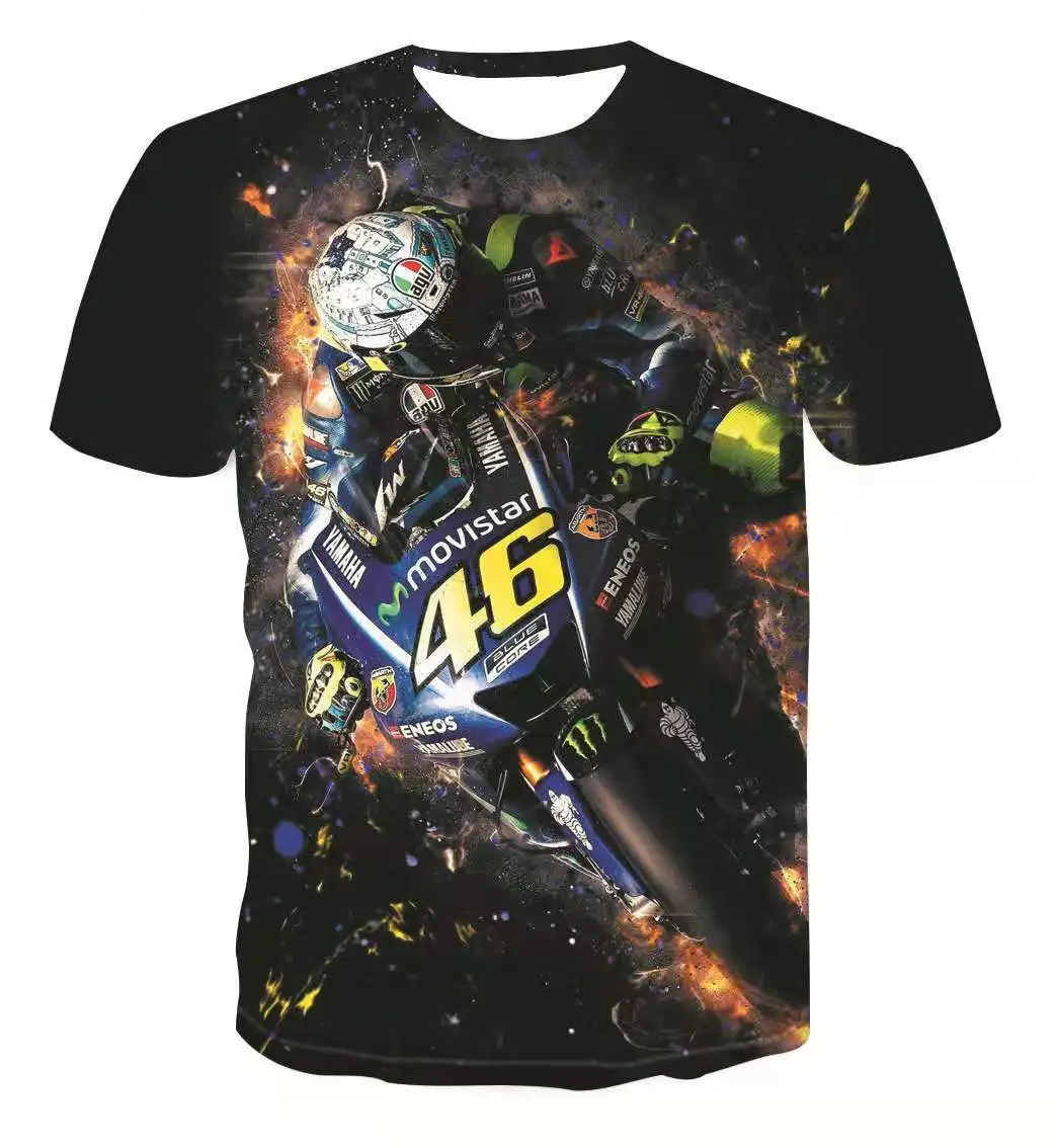 

Cross-border e-commerce summer 3D mountain speed surrender men's off-road motorcycle racing digital printing T-shirt round neck