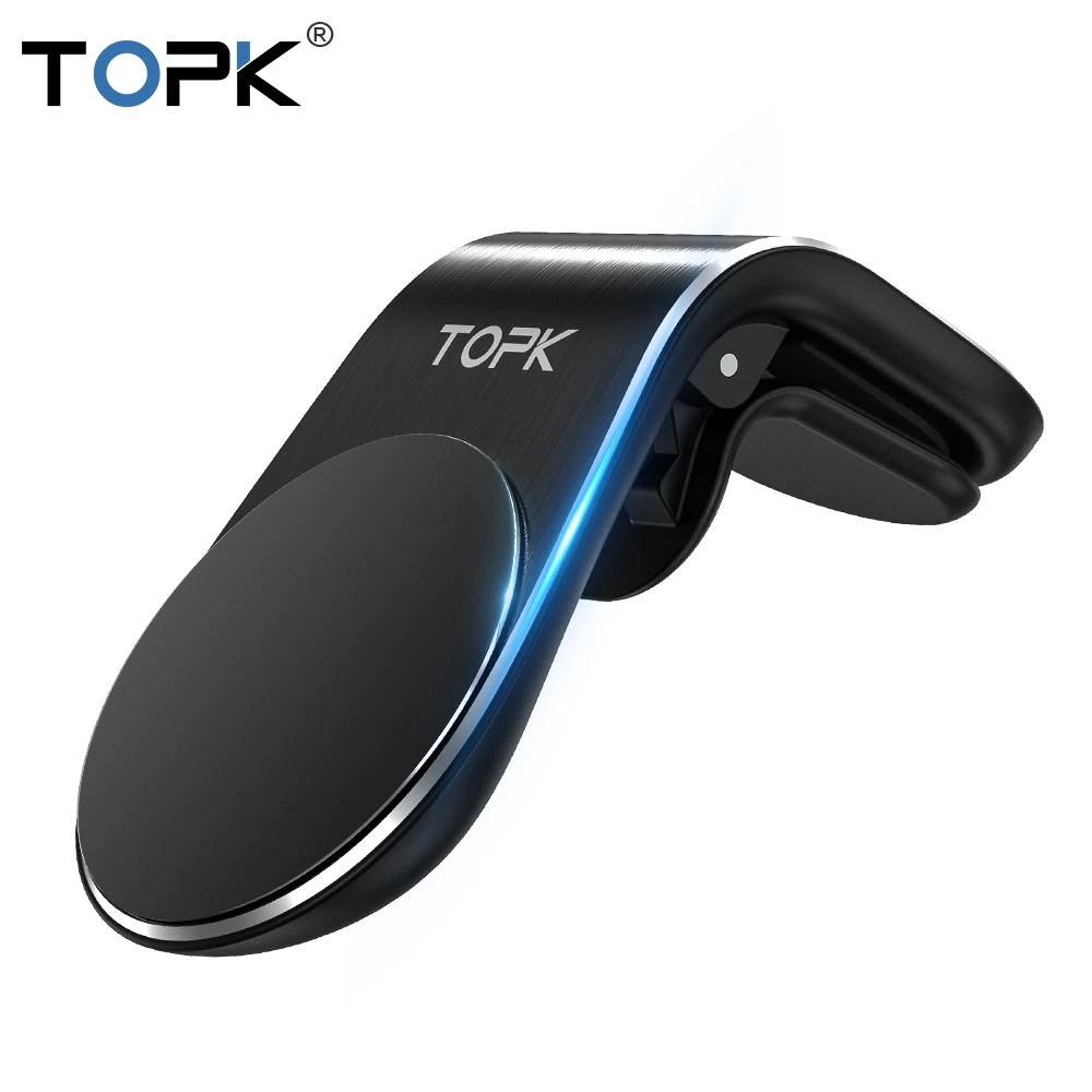 TOPK магнитные автомобильные держатели для телефонов l-образная стойка для крепления на вентиляционное отверстие автомобильный магнитный держатель для мобильного телефона с gps