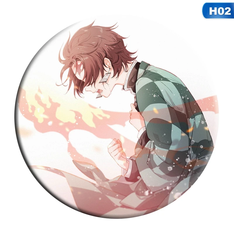 

Anime Demon Slayer Badge Kimetsu No Yaiba Kamado Tanjirou Cosplay Prop Schoolbag Cartoon Pins Brooch Women Men Badges Gifts