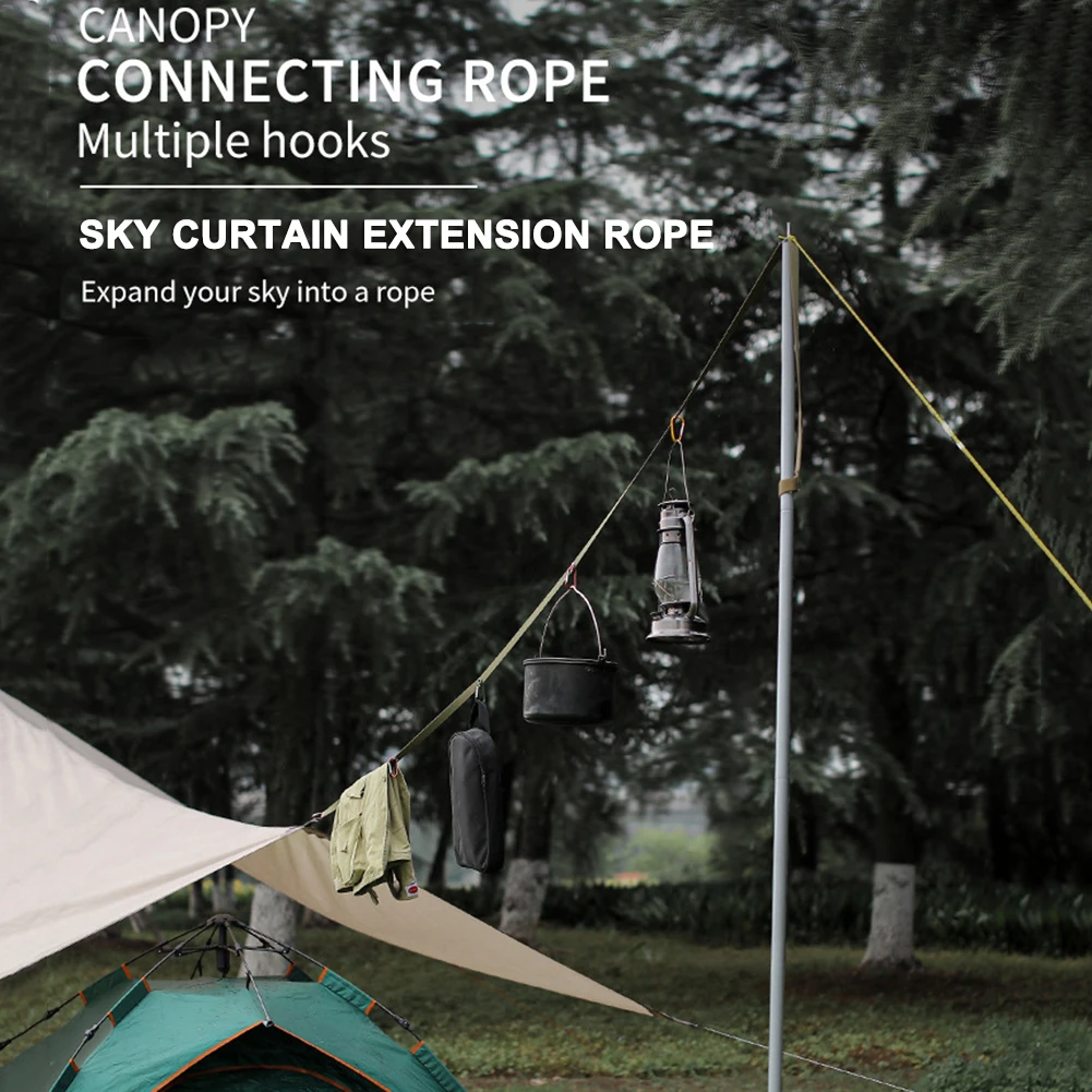 

Tent Canopy Hang Lanyard Clothesline Outdoor Camping Hiking Rope Storage Accessories Chain Lengthened Binding Rope Strap