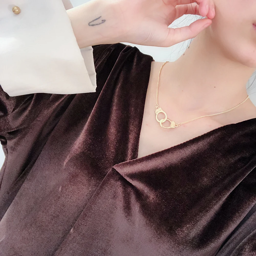 Винтажное креативное панк письмо свобода ммall наручники ожерелья для женщин