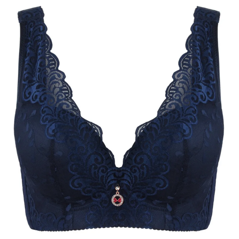 

LLPUSLUO Women Plus Size Sexy Lace Underwear Waistcoat Adjustment Ladies Lingerie Shockproof Gathering Vest Bralette