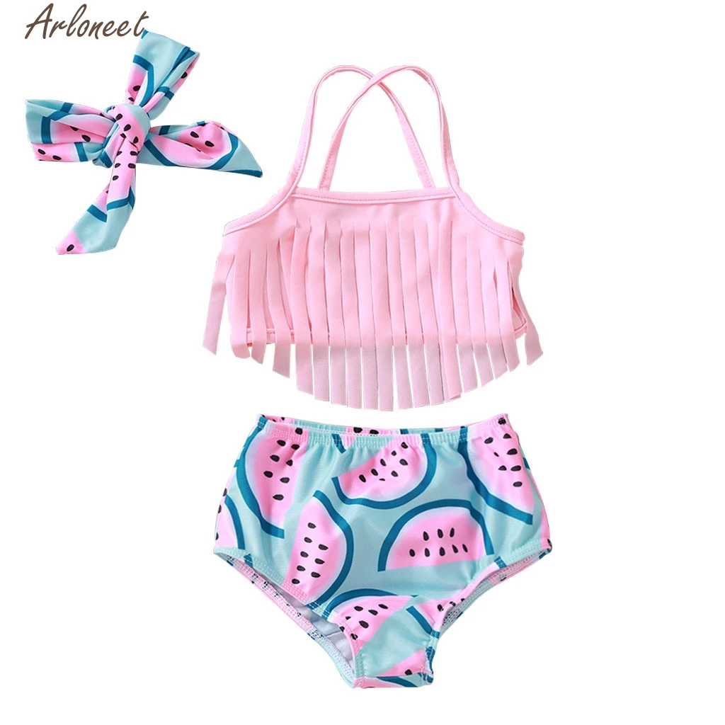 Милый детский купальный костюм русалки для маленькой принцессы купальник-бикини