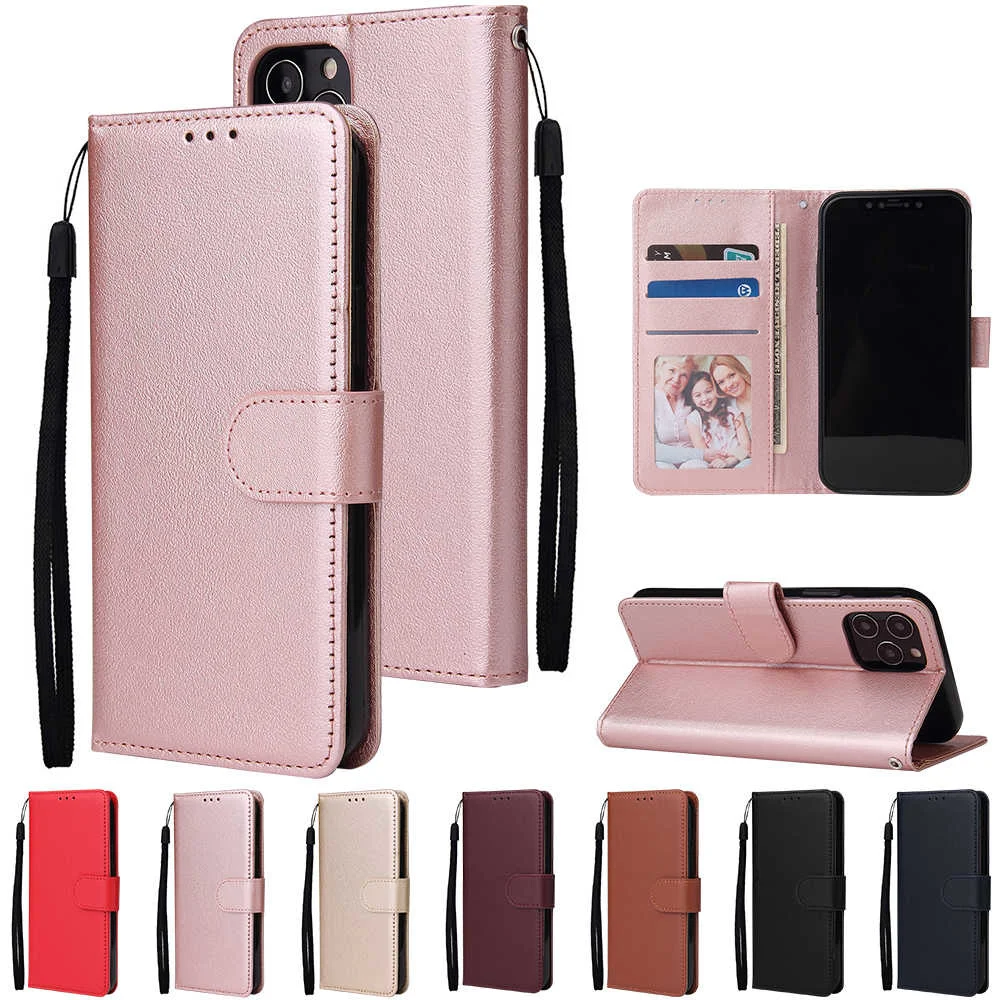 

Flip Wallet Case For iPhone 12 11 Pro Max Card Slots Stand Coque For iPhone XS Max XR XS X 8 7 6S 6 Plus 5S SE 5 Strap Funda