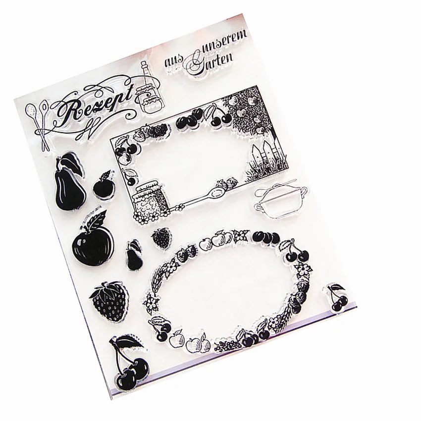 14x18 см фруктовый венок прозрачные штампы силиконовые уплотнения роликовый штамп