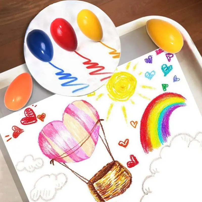 

Crayons for Toddlers, Palm Grip Crayons for Kids,9 Colors Crayons Non Toxic Paint Crayons Egg washable Sticks Stackable Toys for
