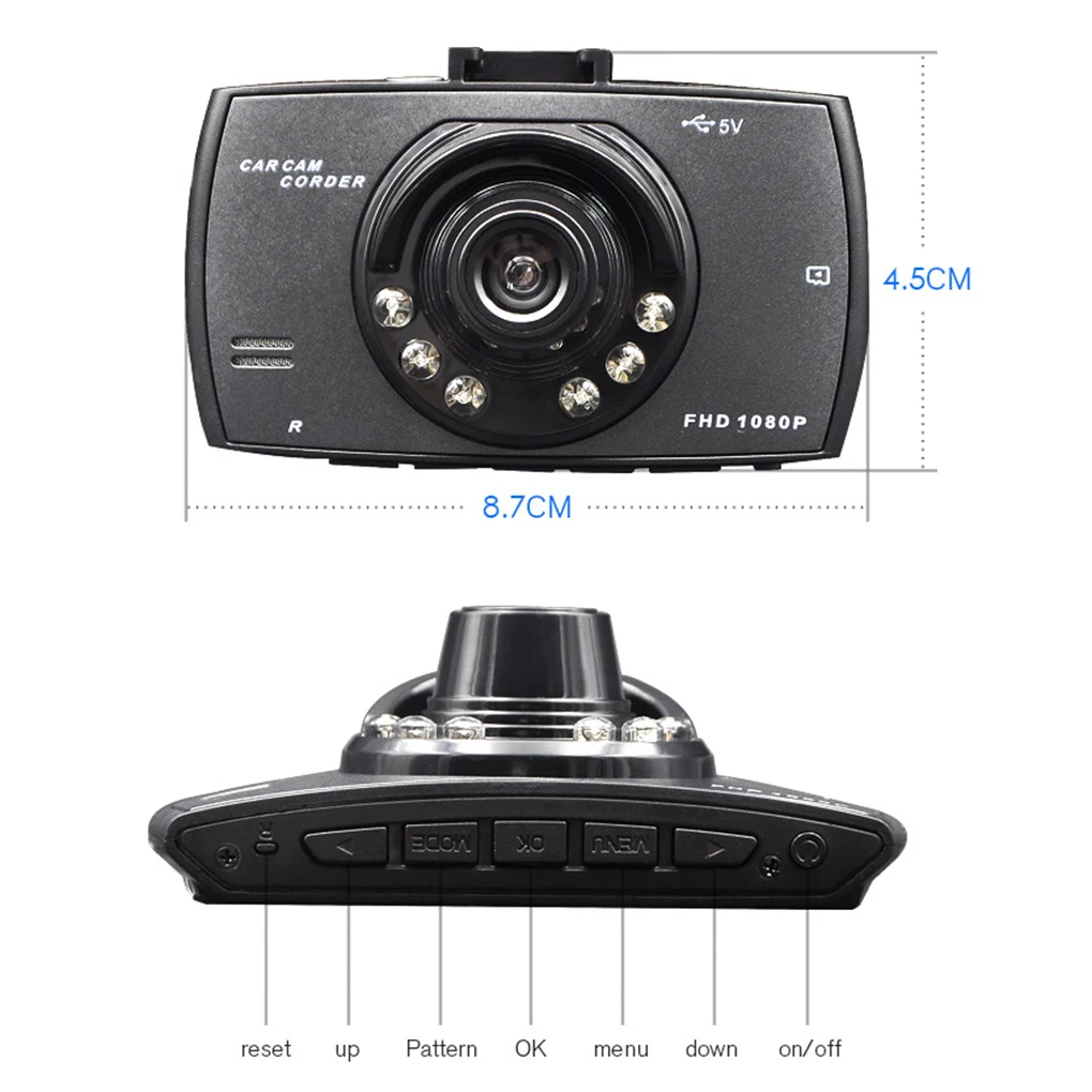 Car Camera Full HD 1080P 2.7&quot Dvr Driving Recorder + Motion Detection Night G-Sensor 32GB DVRS Dash Cam | Автомобили и