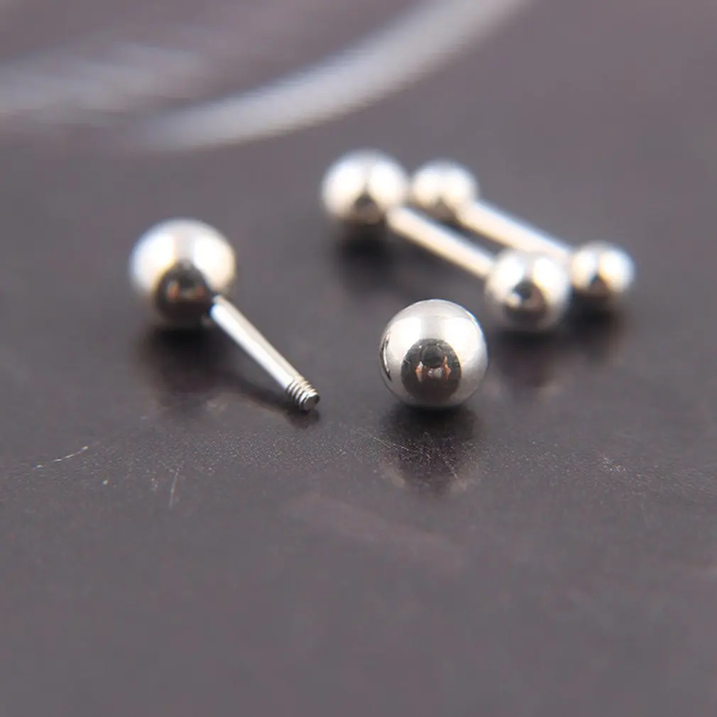 Earring Nail Dumbbell Double-sided Ball Fashion Party Design Stainless Titanium Steel Decoration New | Украшения и аксессуары