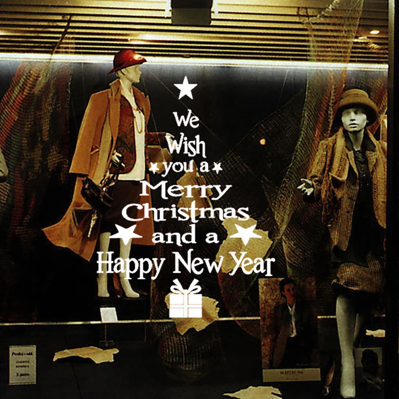 1 шт. НОВАЯ РОЖДЕСТВЕНСКАЯ оконная Настенная Наклейка Рождество украшение для