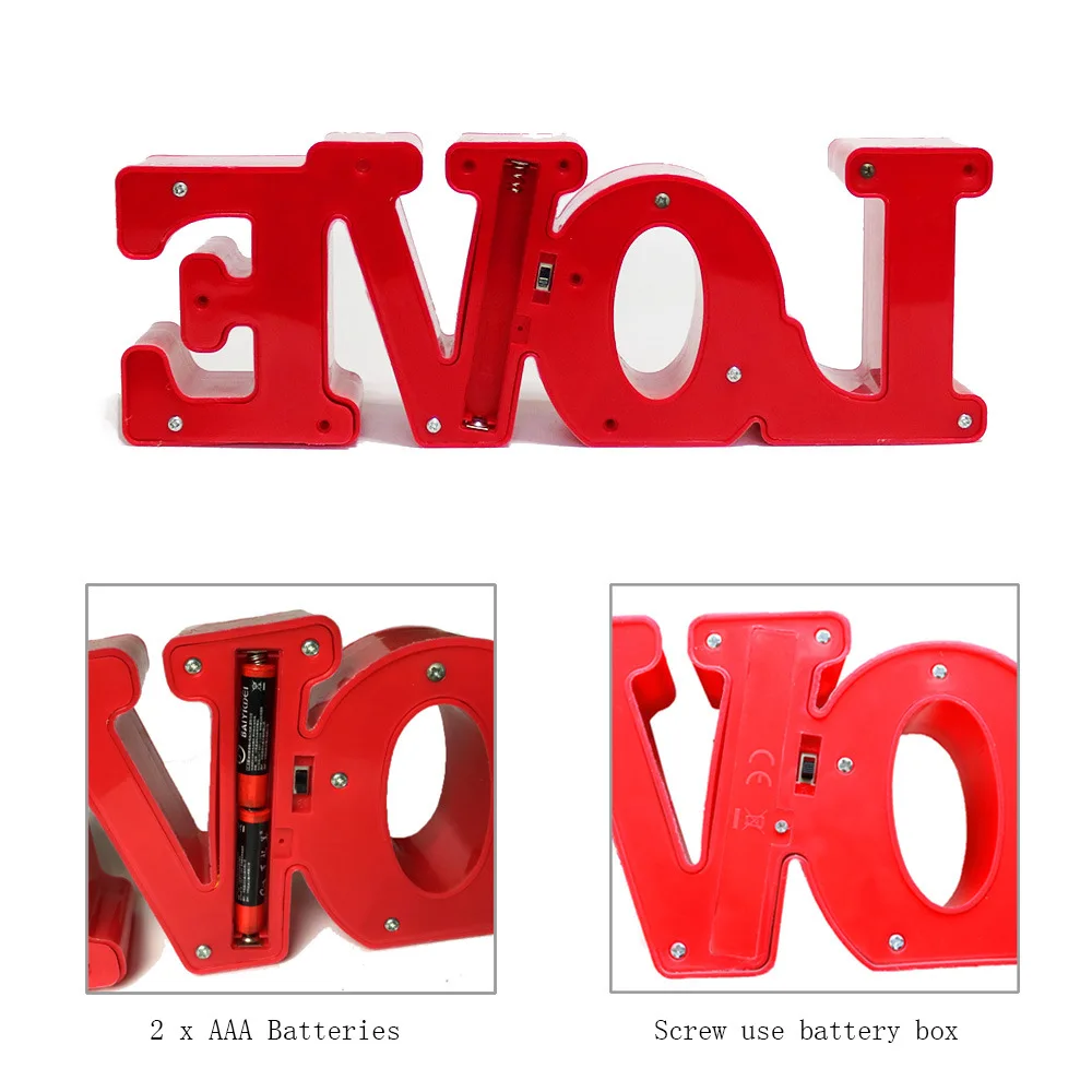 Неоновый светильник Романтический 3D любовь светодиодный знак письмо ночной