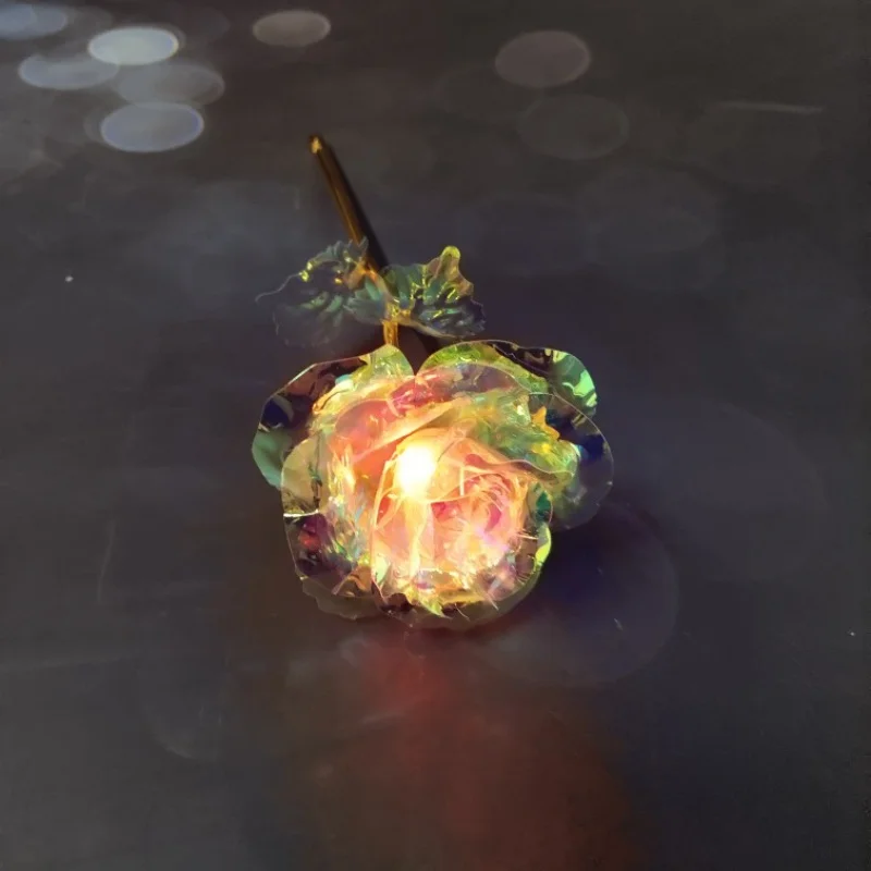 24K Золотая фольга роза цветок искусственный фонарик Подарочная коробка