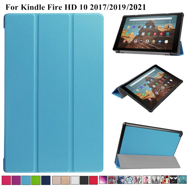 Чехол из искусственной кожи для Amazon Fire HD 10 2021 2019 магнитный складной чехол