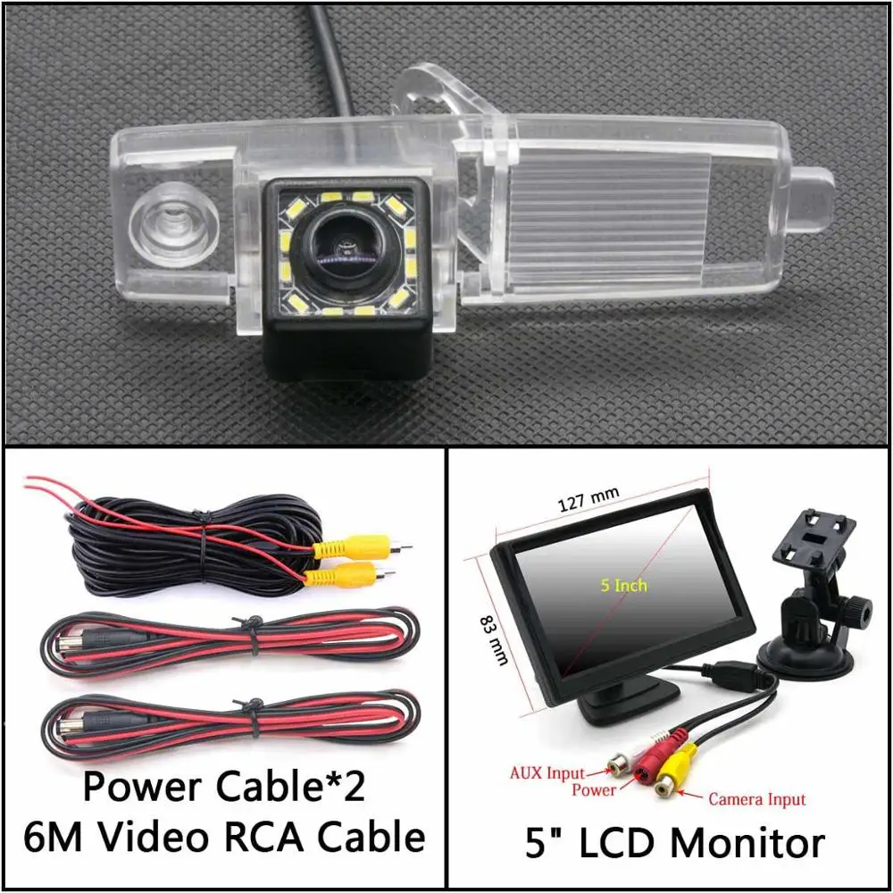 Cam Add 5 inch LCD 12 Светодиодный свет заднего хода автомобиля зеркало заднего вида Камера для Toyota Highlander 2003 2004 2005 2006 2007 2008 2009 2010 2011 2012 Стоянкы Автомобилей Автомобиля - Название цвета: Cam Add 5 inch LCD