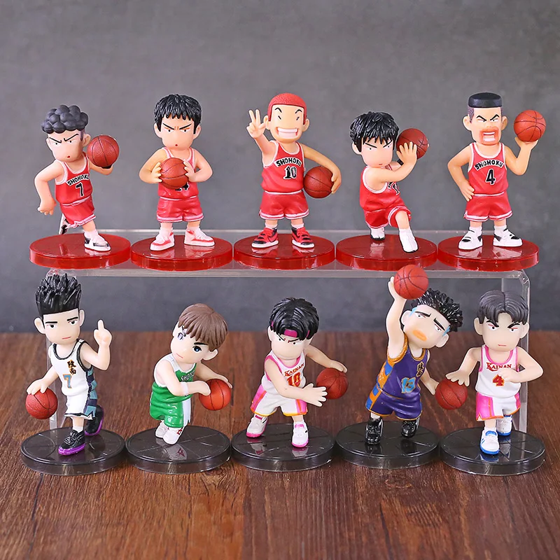 Anime SLAM DUNK Hanamichi Sakuragi Rukawa Kaede Miyagi Ryota Mitsui Hisashi Akagi Takenori PVC Figures Toys 5pcs/set