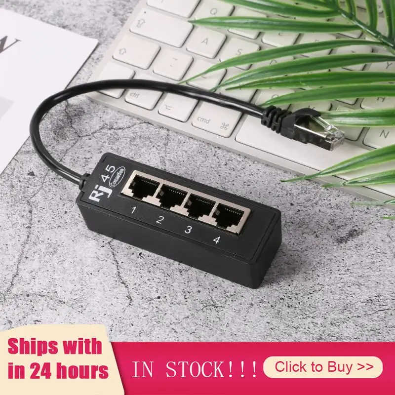 RJ45 1 штекер на 4 гнезда LAN разъем Ethernet порта разветвитель Кабель Сетевой