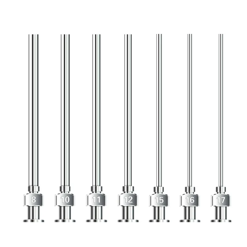 12 упаковок-2-Дюймовая/50 мм Игла для дозирования длины канюли (8 г, 10 г, 12 г, 14 г... 27 г по желанию)-тупый наконечник, полностью металлический