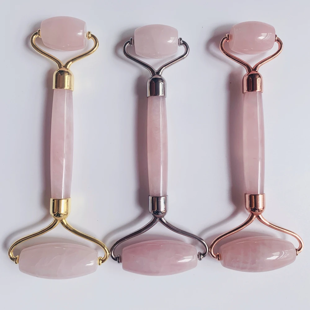 Массажер для лица нефритовый ролик Красота розовый кварц массажный 100% настоящие