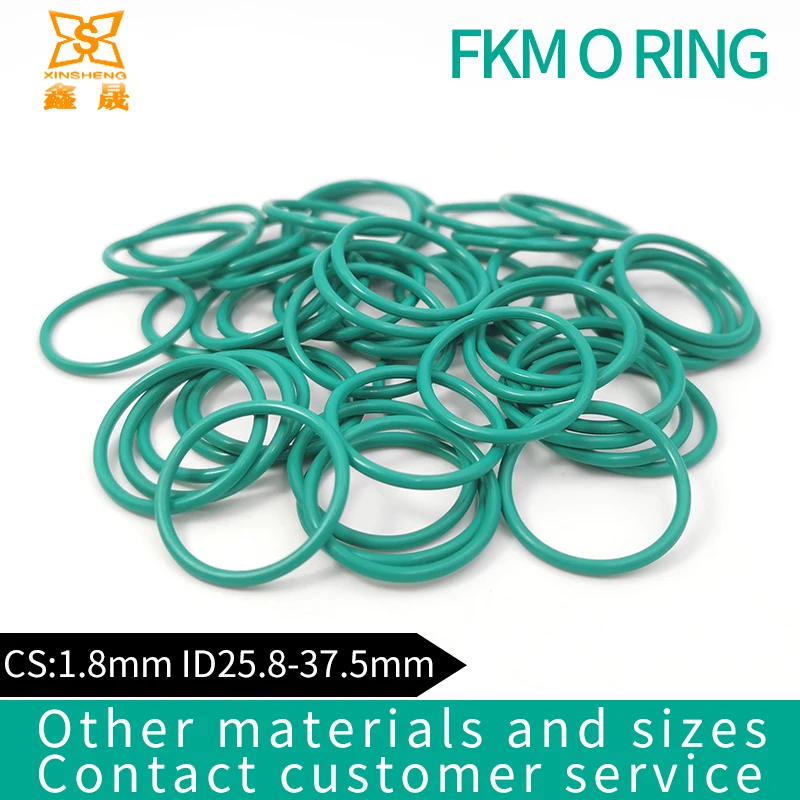 

Green FKM O rings Seals Thickness1.8mm 25/25.8/26.5/29/30/31.5/32.5/33.5/34.5/35.5/36.5/37.5mm ORing Seal Gasket Fuel Washer