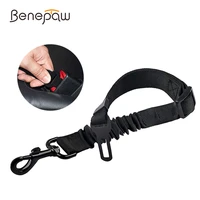 benepaw adjustable pet car seat belt heavy duty elastic vehicle travel dog safety belt compatible with any pet harness