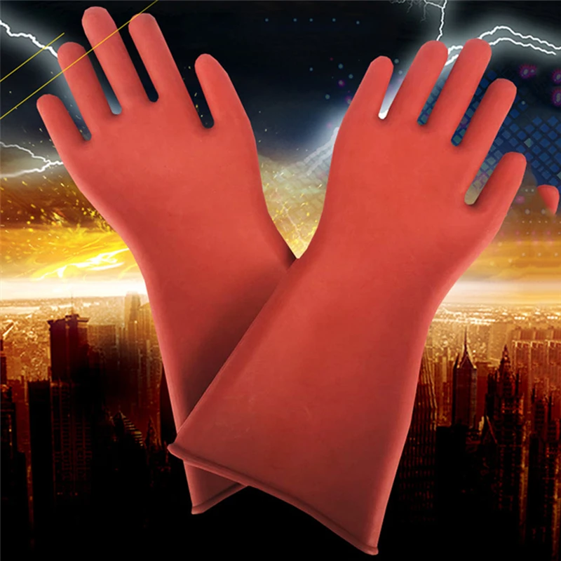 

Резиновые защитные перчатки электрика 12 кВ, 1 пара, защита от электричества, профессиональные высоковольтные электроизоляционные перчатки