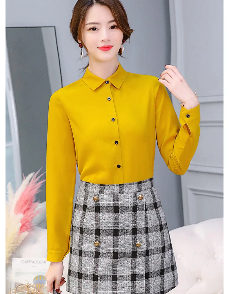 

Summer 2020 fashion Korean shirt long-sleeved casual chiffon shirt ladies office shirt casual shirt Slim clothing