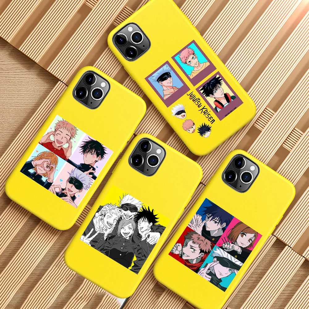 

New Cartoon Anime Jujutsu Kaisen Yuji Itadori Fushiguro Phone Case for IPhone 6 6S 7 8 X XS XR 11 12 Pro Max SE 2020 Funda etui