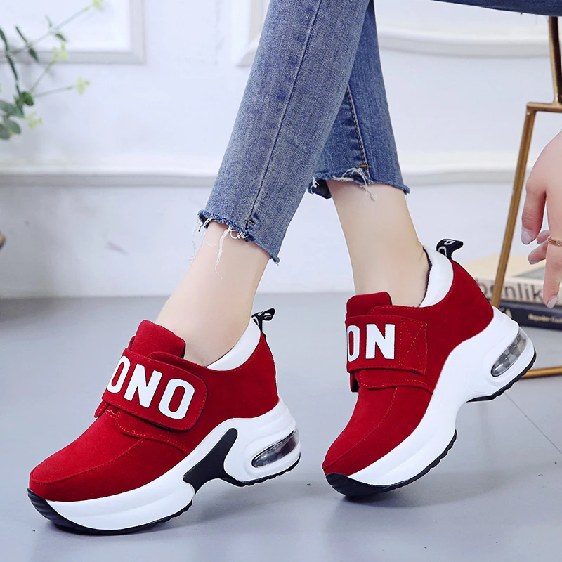 

Platform Wedge Sneakers Ladies Shoes Sneaker Casual Shoes Trainers Women Female Shoes Black Red Sneakers Women Tenis Feminino