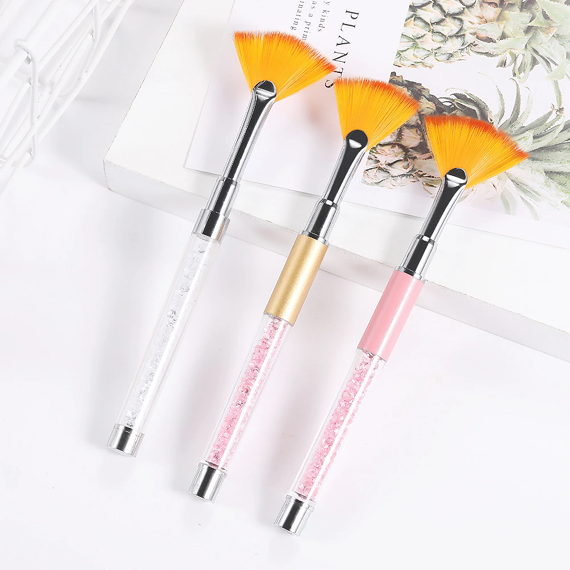

New Nail Art Fan-shaped Gradient Brush Blooming Painting Shaking Chalk Acrylic With Drill Pen Painted Pen Nail Tool