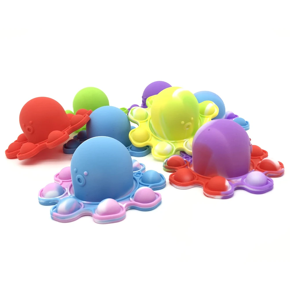 

Children Flip Octopus Fidget Toys Popit Push Bubble Sensory Toy Antistress Squeeze Toys PopsIt Reliver Stress Reversible Octopus