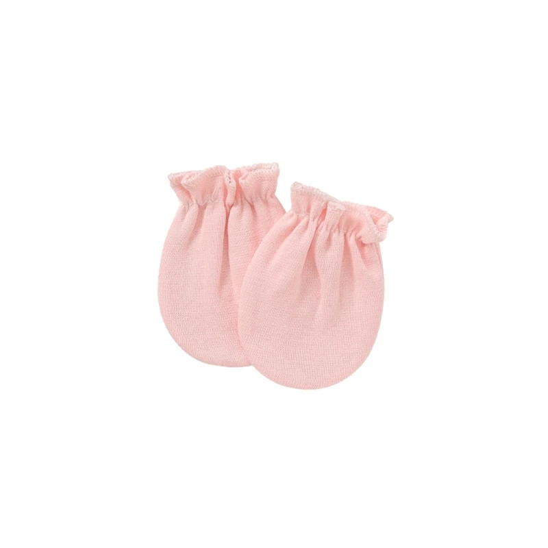 Guantes de algod&oacute;n suave antiara&ntilde;azos para beb&eacute;s, manoplas protectoras de Color s&oacute;lido para reci&eacute;n nacidos, suministros para beb&eacute;s, 1 par-4