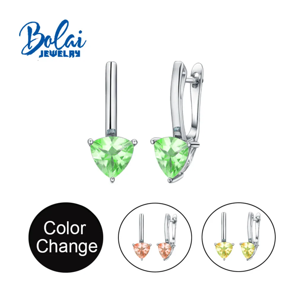 

simple earring color changing zultanite jewelry 925 sterling silver office daily wear gift to girlfriend girls bolai Jewelry