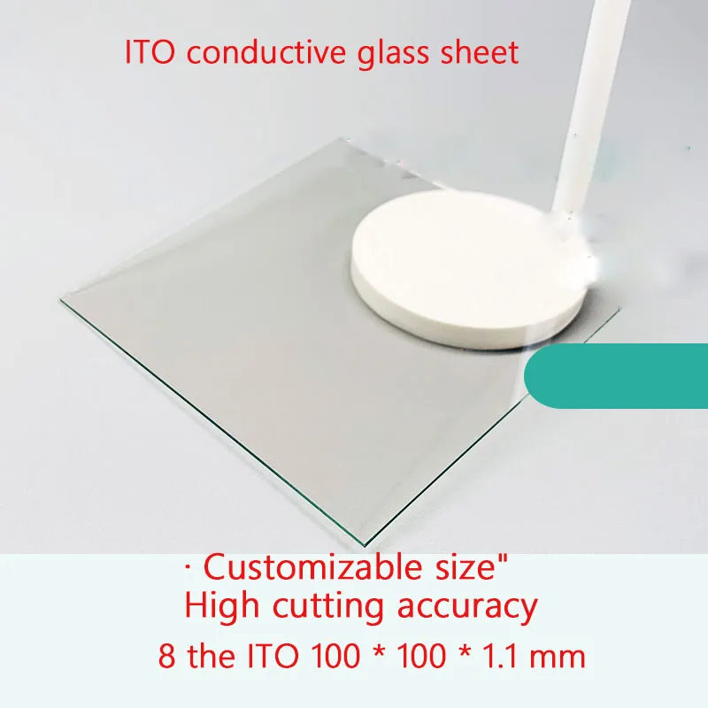 

Customized ITO Conductive Glass for Laboratory Use 100*100*1.1mm 8 Ohms/customizable Size/