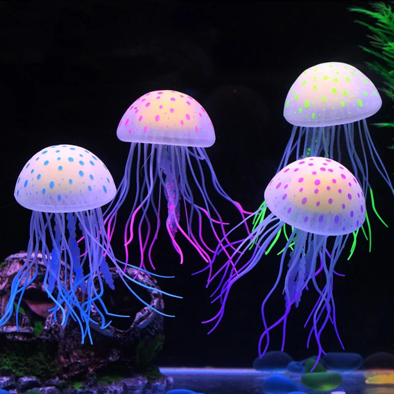 

Artificial Glowing Effect Jellyfish Fish Tank decoration Aquarium Underwater Live Plant Luminous Ornament Aquatic Landscape