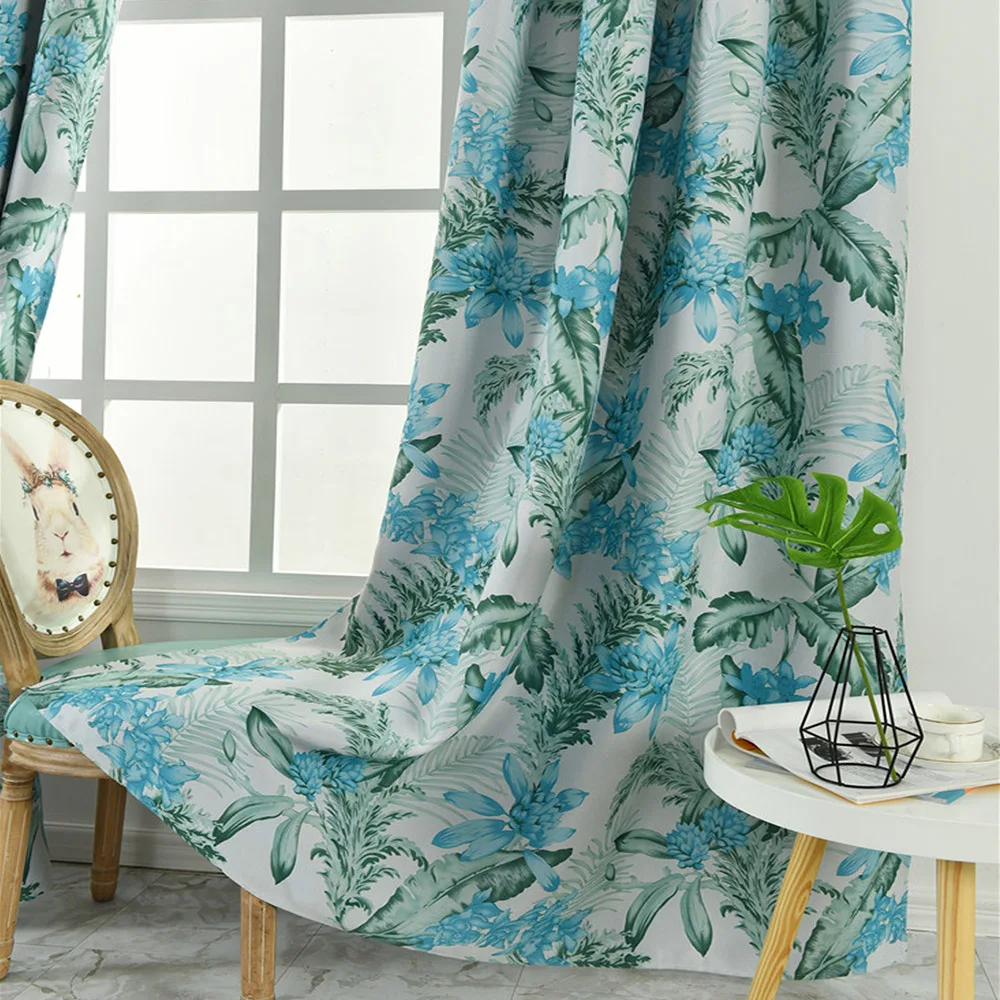 Затемненные занавески на тропические растения печати Термальность изоляционный