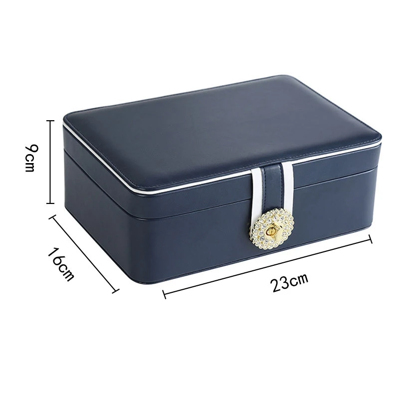 

Button PU Leather Travel Jewelry Boxes for Women Girls Portable Jewelry Box Storage for Earrings Necklaces