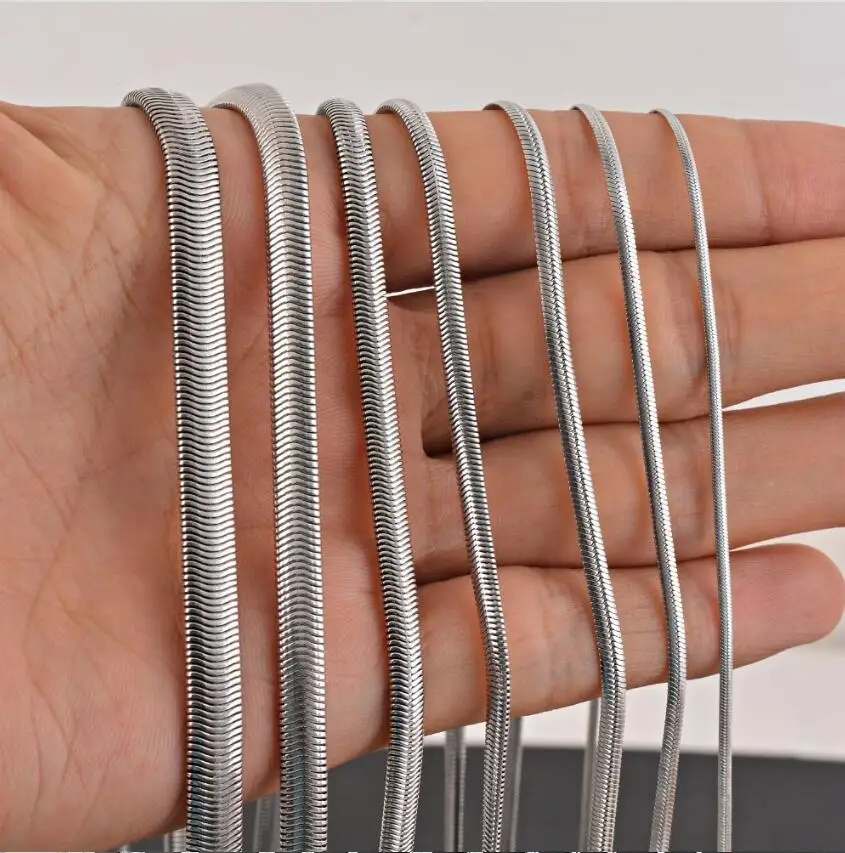 Цепь змейка из нержавеющей стали шириной 1 5-6 мм водонепроницаемое ожерелье с