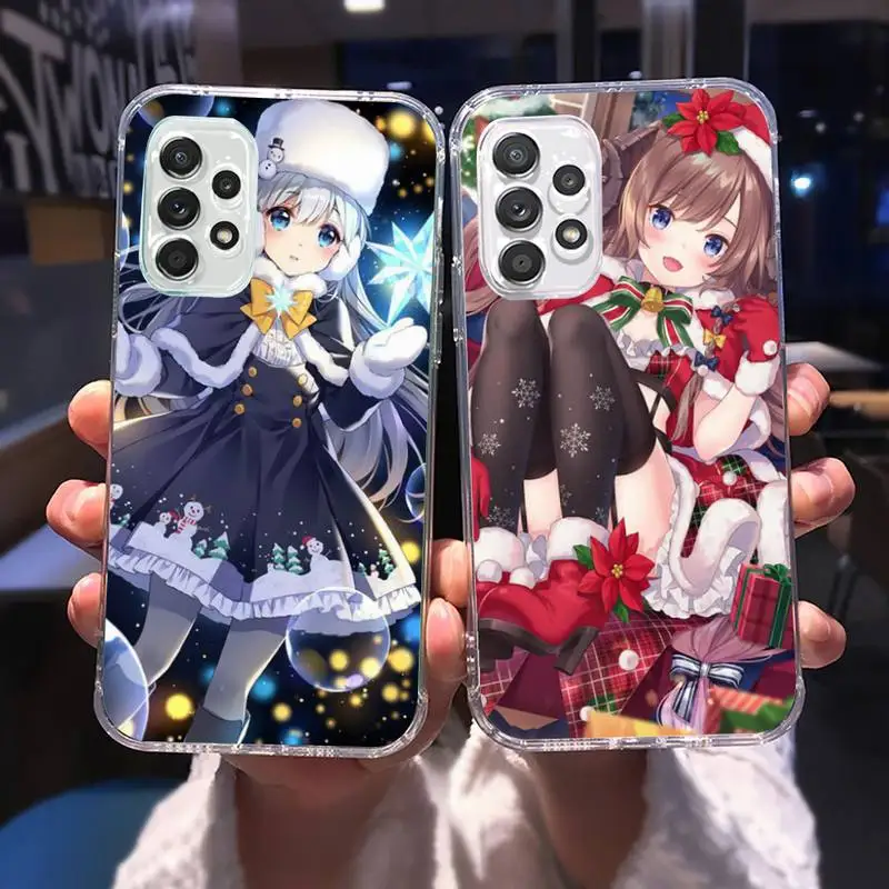 

Anime Merry Christmas Girl Phone Case for Samsung A 51 50 52 12 21s 31 40 70 71 note S 20 10 21 ultra plus fe clear coque shell