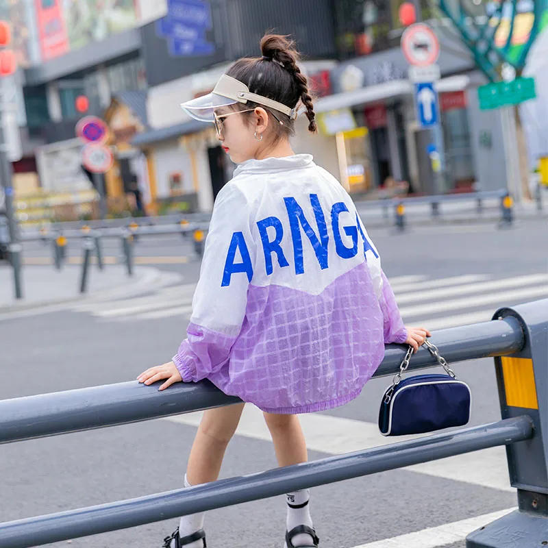 Солнцезащитная Одежда для девочек летние топы модная тонкая пляжная рубашка с