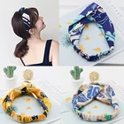 Тропический стиль Женская повязка для волос с принтом гибискуса повязки для мытья лица Для Девочек Шифоновые аксессуары для волос FD047