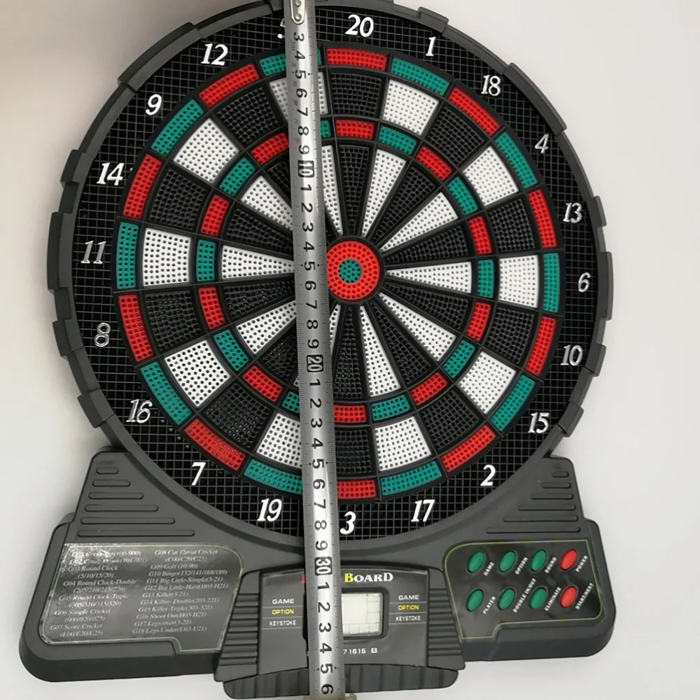 

Black Electronic Dart Game Set Automatic Scoring Dartboard and 6 Darts 18 Dart Tip without Batteries with Plug