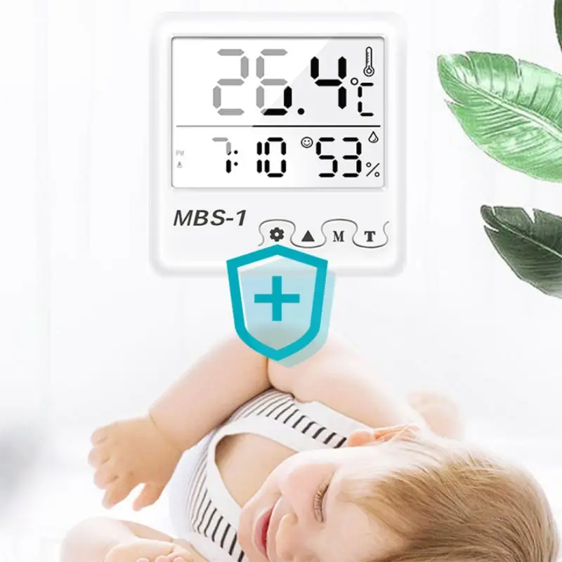 

Indoor Room Hygrometer Thermometer LCD Digital Temperature Humidity Meter Clock